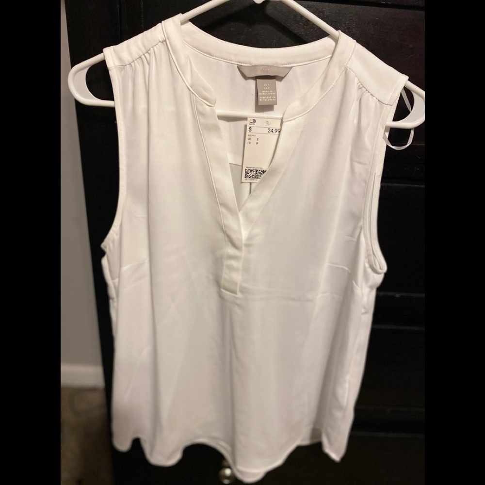 H&M sleeveless white blouse